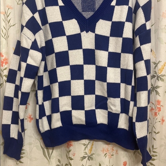 Beach Riot Blue Checkered Joey Sweater — Size M - Picture 3 of 7